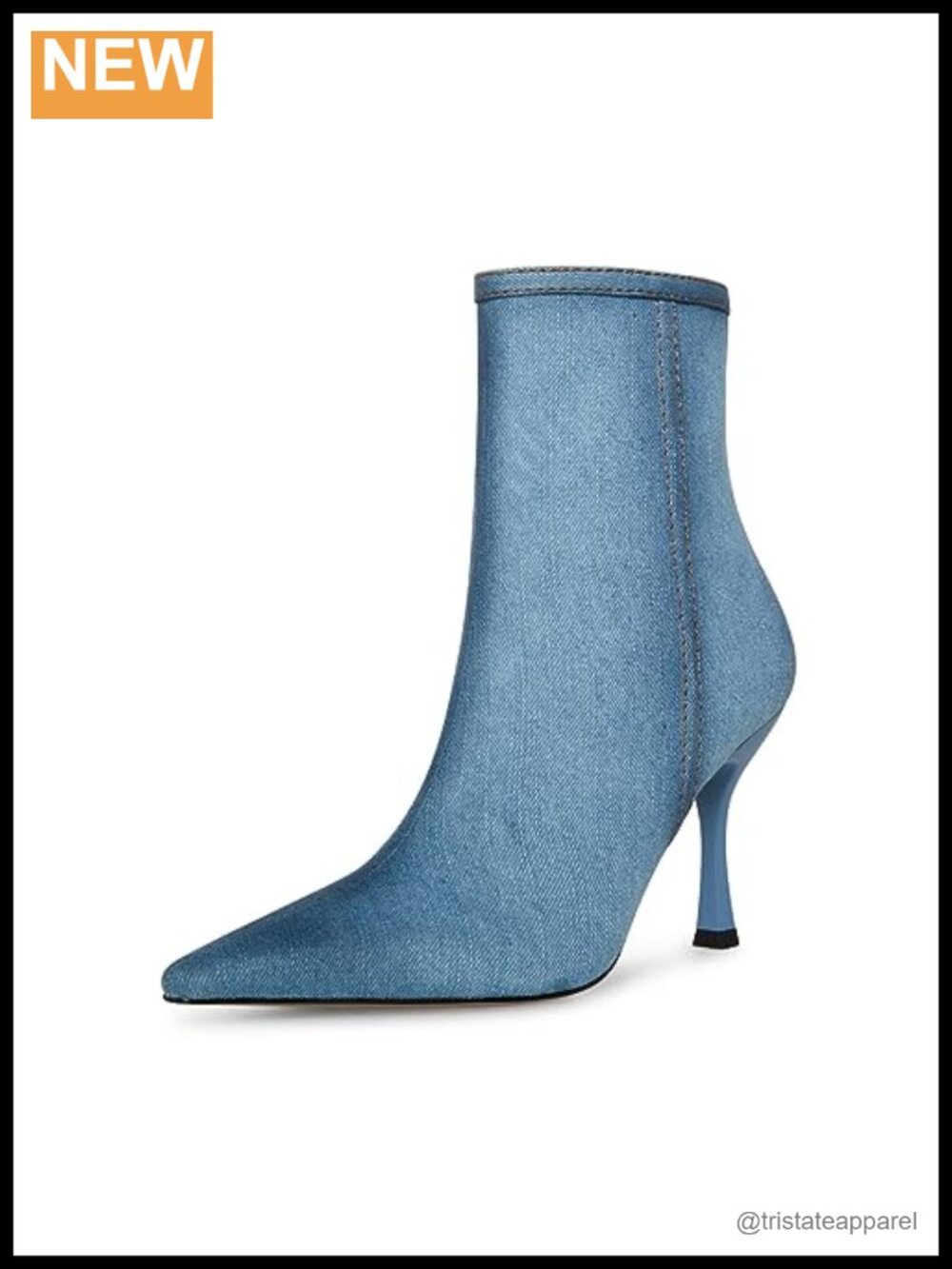 Pointed Toe Stiletto Bootie Ankle Zip